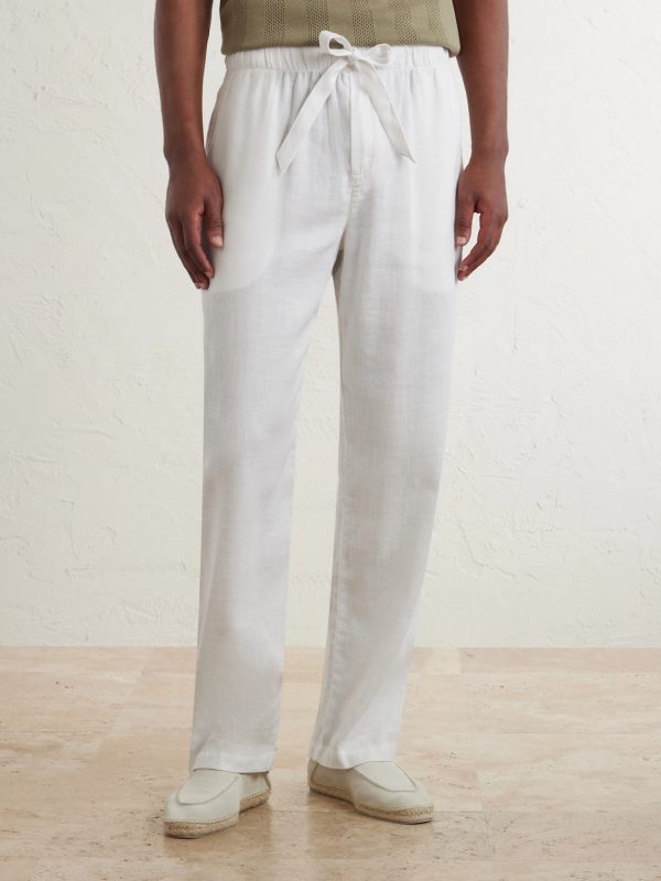 Luan Straight-Leg Linen and Cotton-Blend Drawstring Trousers - FR Luan Straight-Leg Linen and Cotton-Blend Drawstring Trousers - FR