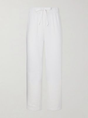 Luan Straight-Leg Linen and Cotton-Blend Drawstring Trousers