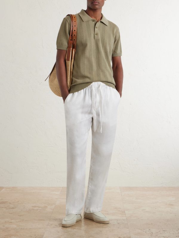 Luan Straight-Leg Linen and Cotton-Blend Drawstring Trousers - OU Luan Straight-Leg Linen and Cotton-Blend Drawstring Trousers - OU