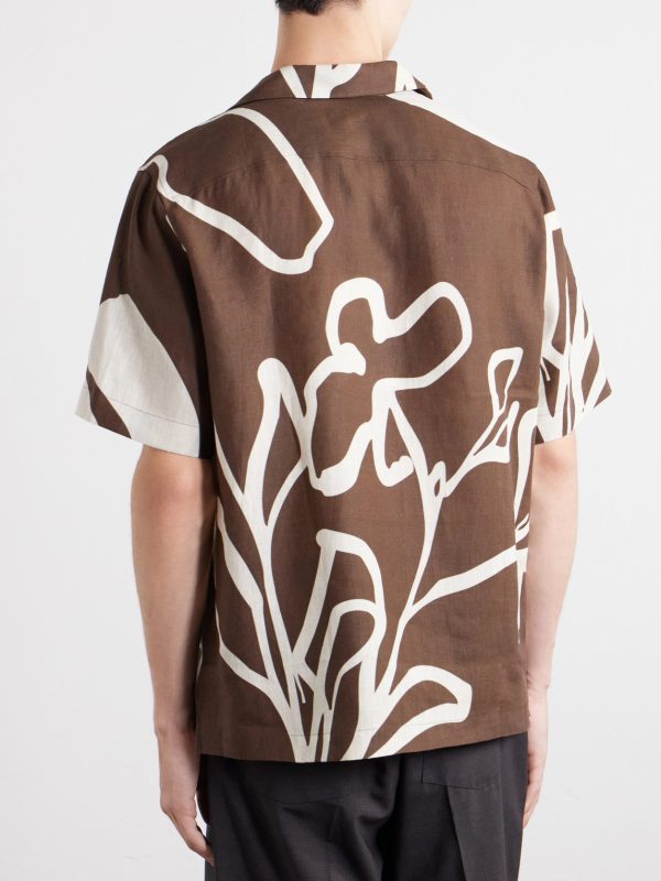Roberto Floral-Print Linen Shirt - BK Roberto Floral-Print Linen Shirt - BK