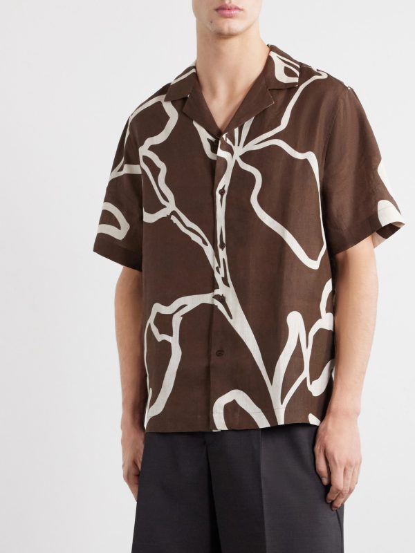 Roberto Floral-Print Linen Shirt - FR Roberto Floral-Print Linen Shirt - FR