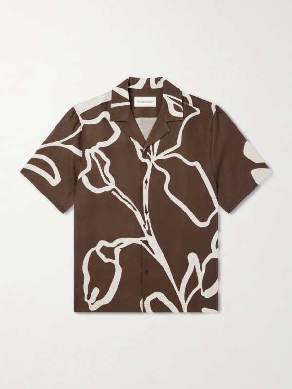 Roberto Floral-Print Linen Shirt Roberto Floral-Print Linen Shirt