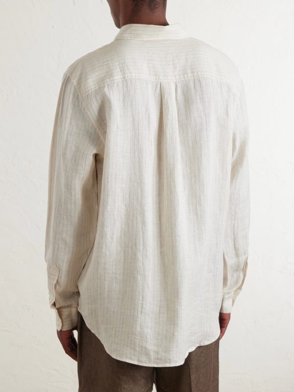 Telles Striped Linen Shirt - BK Telles Striped Linen Shirt - BK