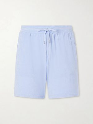 Augusto Terry Cotton and Linen Blend Shorts Augusto Terry Cotton and Linen Blend Shorts