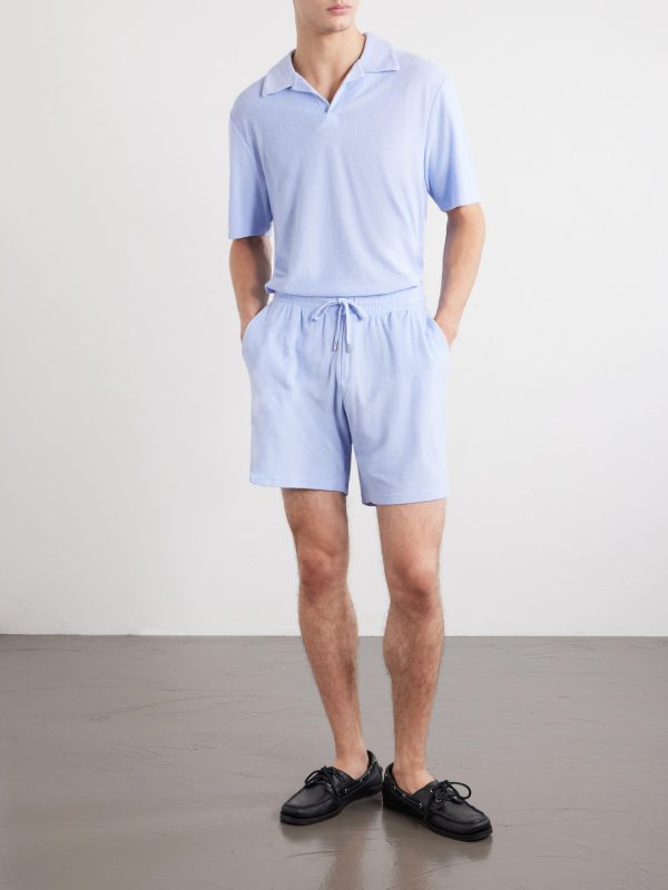 Augusto Terry Cotton and Linen Blend Shorts - OU Augusto Terry Cotton and Linen Blend Shorts - OU