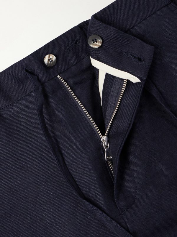 Mendes Straight-Leg Linen and Cotton-Blend Twill Drawstring Trousers - E1 Mendes Straight-Leg Linen and Cotton-Blend Twill Drawstring Trousers - E1