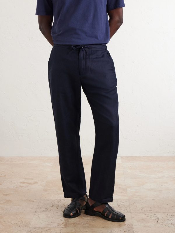 Mendes Straight-Leg Linen and Cotton-Blend Twill Drawstring Trousers - FR Mendes Straight-Leg Linen and Cotton-Blend Twill Drawstring Trousers - FR