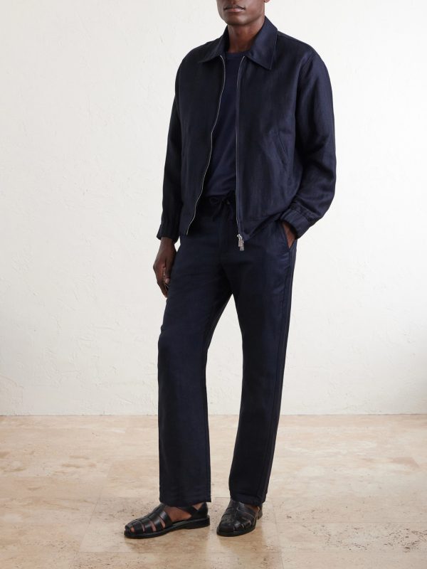Mendes Straight-Leg Linen and Cotton-Blend Twill Drawstring Trousers - OU Mendes Straight-Leg Linen and Cotton-Blend Twill Drawstring Trousers - OU