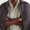 Angelo Camp-Collar Linen Shirt - CU Angelo Camp-Collar Linen Shirt - CU