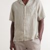 Angelo Camp-Collar Linen Shirt - FR Angelo Camp-Collar Linen Shirt - FR