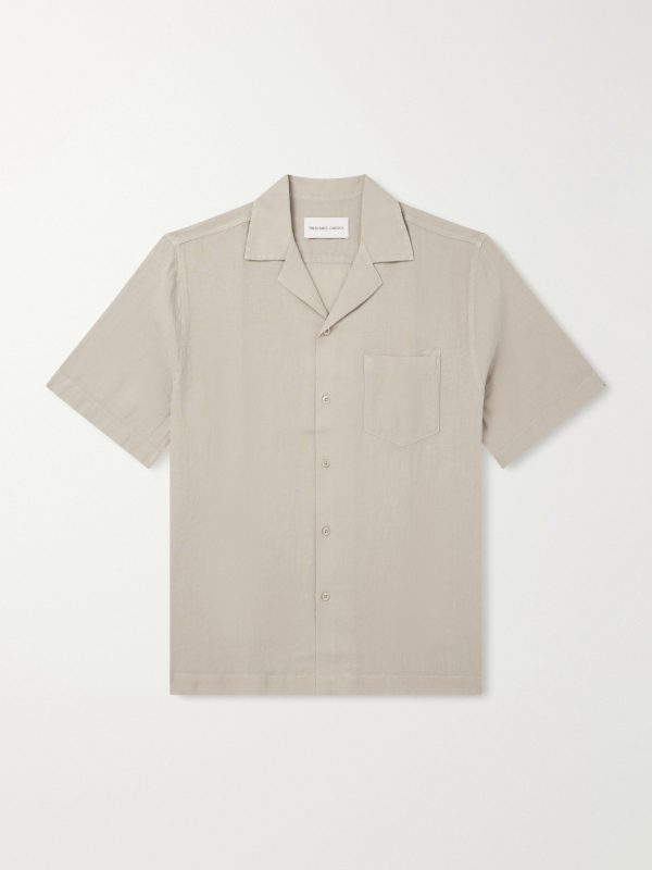 Angelo Camp-Collar Linen Shirt Angelo Camp-Collar Linen Shirt