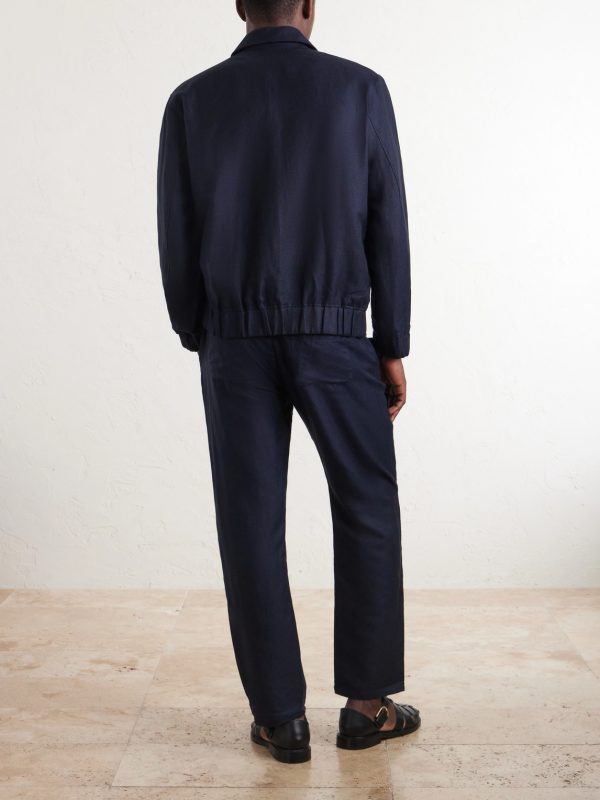 Tomas Cotton and Linen-Blend Blouson Jacket - BK