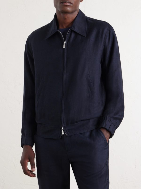 Tomas Cotton and Linen-Blend Blouson Jacket - FR
