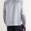 Safra Camp-Collar Printed Silk-Satin Shirt - BK