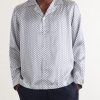 Safra Camp-Collar Printed Silk-Satin Shirt - FR