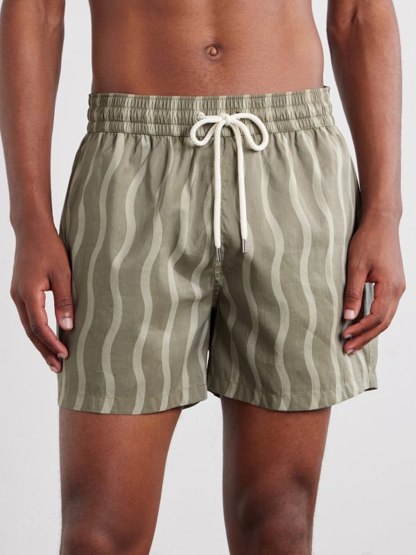 Rio Linen Blend Cabana Wave -Print Swim Short - FR