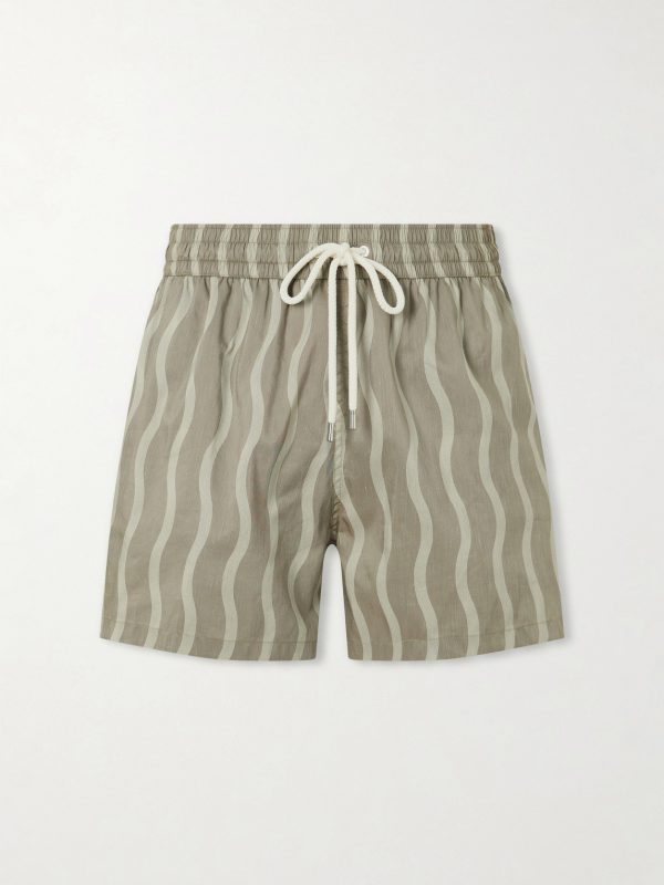 Rio Linen Blend Cabana Wave -Print Swim Short