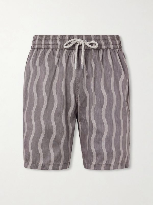 Rio Linen Blend Cabana Wave -Print Swim Short Rio Linen Blend Cabana Wave -Print Swim Short