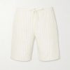 Straight-Leg Striped Linen and Cotton-Blend Drawstring Shorts Straight-Leg Striped Linen and Cotton-Blend Drawstring Shorts