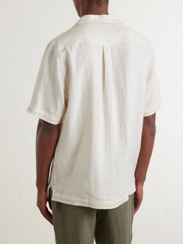 Alves Embroidered Linen Shirt - BK Alves Embroidered Linen Shirt - BK