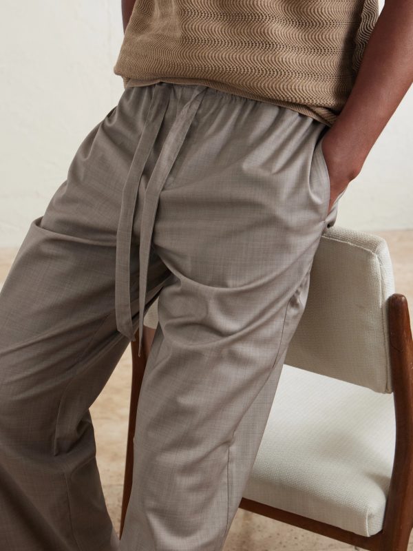 Luan Straight-Leg Wool Drawstring Trousers - CU Luan Straight-Leg Wool Drawstring Trousers - CU