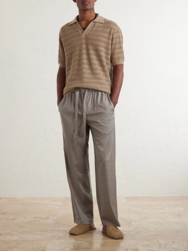 Luan Straight-Leg Wool Drawstring Trousers - OU Luan Straight-Leg Wool Drawstring Trousers - OU