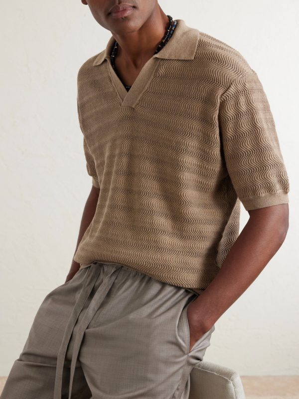 Rino Open-Knit Cotton Polo Shirt - CU Rino Open-Knit Cotton Polo Shirt - CU