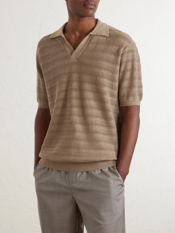 Rino Open-Knit Cotton Polo Shirt - FR Rino Open-Knit Cotton Polo Shirt - FR