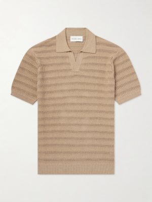 Rino Open-Knit Cotton Polo Shirt