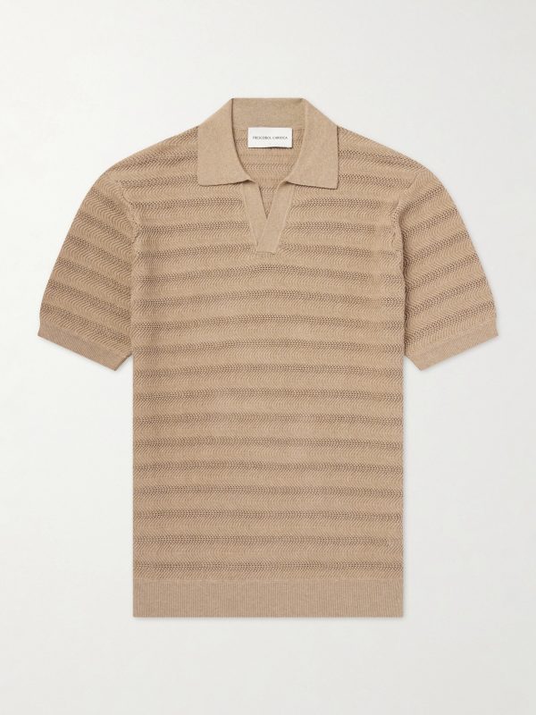 Rino Open-Knit Cotton Polo Shirt Rino Open-Knit Cotton Polo Shirt