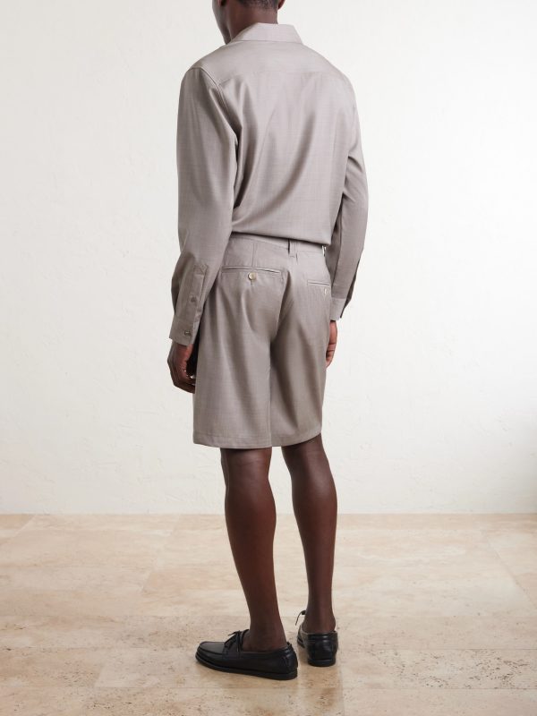 Serano Pleated Wool Shorts - BK