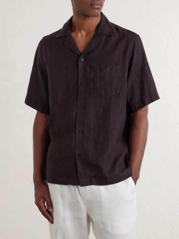 Angelo Camp-Collar Linen Shirt - FR Angelo Camp-Collar Linen Shirt - FR