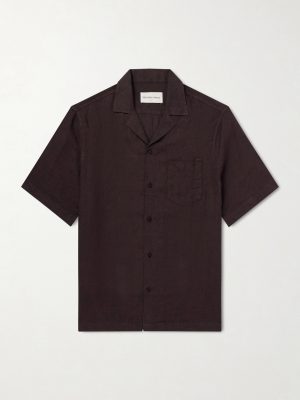 Angelo Camp-Collar Linen Shirt Angelo Camp-Collar Linen Shirt