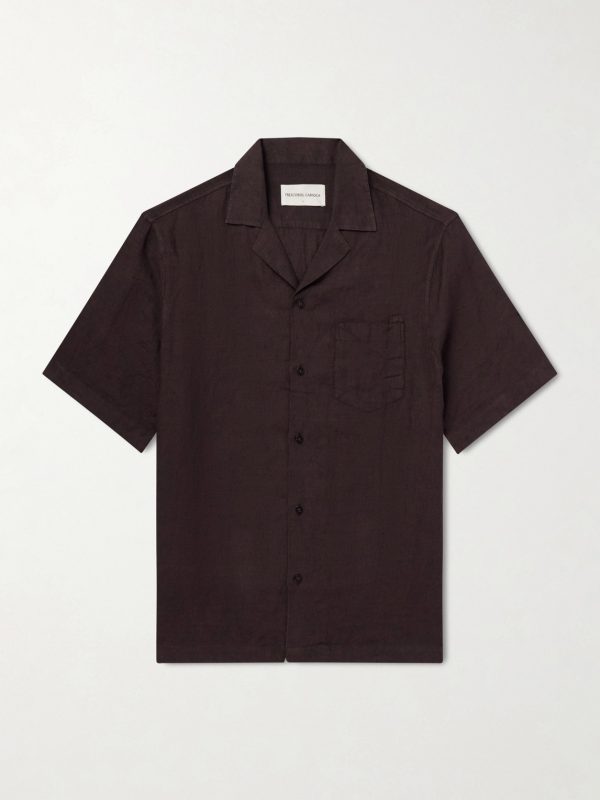 Angelo Camp-Collar Linen Shirt Angelo Camp-Collar Linen Shirt