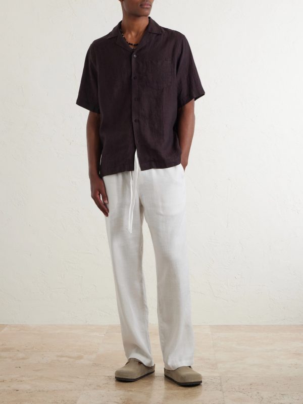 Angelo Camp-Collar Linen Shirt - OU Angelo Camp-Collar Linen Shirt - OU