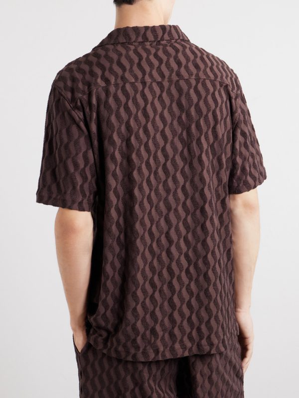Roberto Terry Cotton and Linen-Blend Jacquard Shirt - BK Roberto Terry Cotton and Linen-Blend Jacquard Shirt - BK