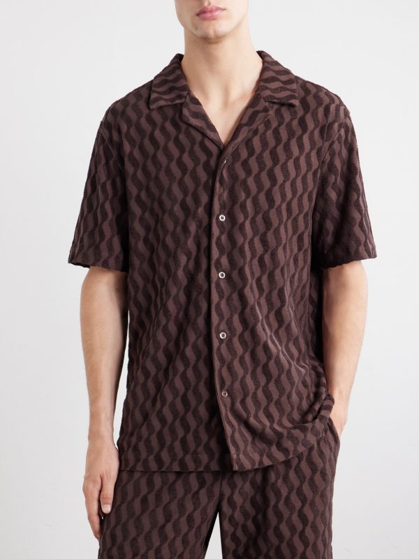 Roberto Terry Cotton and Linen-Blend Jacquard Shirt - FR Roberto Terry Cotton and Linen-Blend Jacquard Shirt - FR