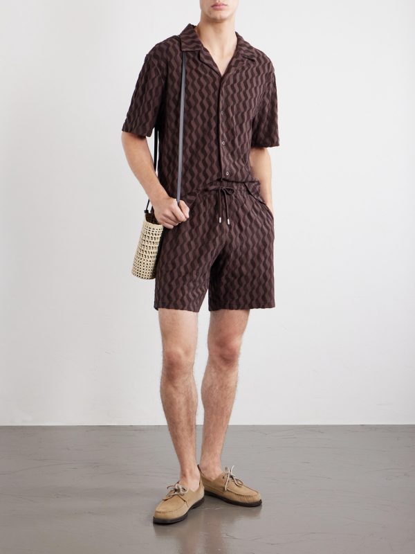 Roberto Terry Cotton and Linen-Blend Jacquard Shirt - OU Roberto Terry Cotton and Linen-Blend Jacquard Shirt - OU
