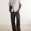 Roberto Camp-Collar Striped Linen Shirt - OU Roberto Camp-Collar Striped Linen Shirt - OU