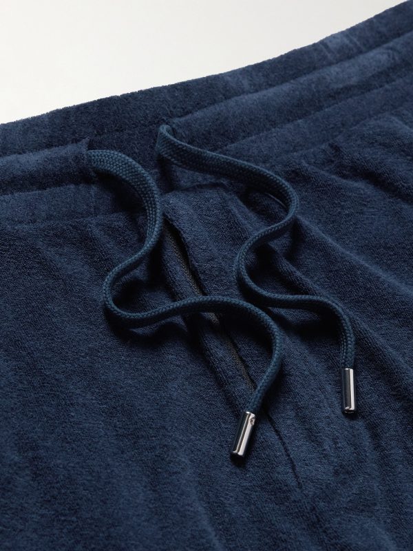 Augusto Straight-Leg Cotton, Lyocell and Linen-Blend Terry Drawstring Shorts - CU