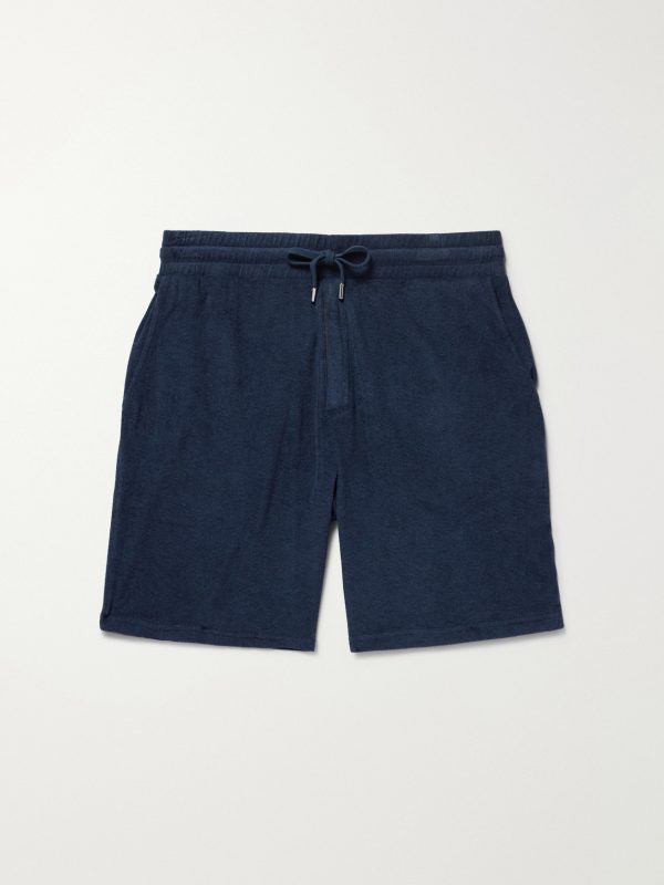 Augusto Straight-Leg Cotton, Lyocell and Linen-Blend Terry Drawstring Shorts