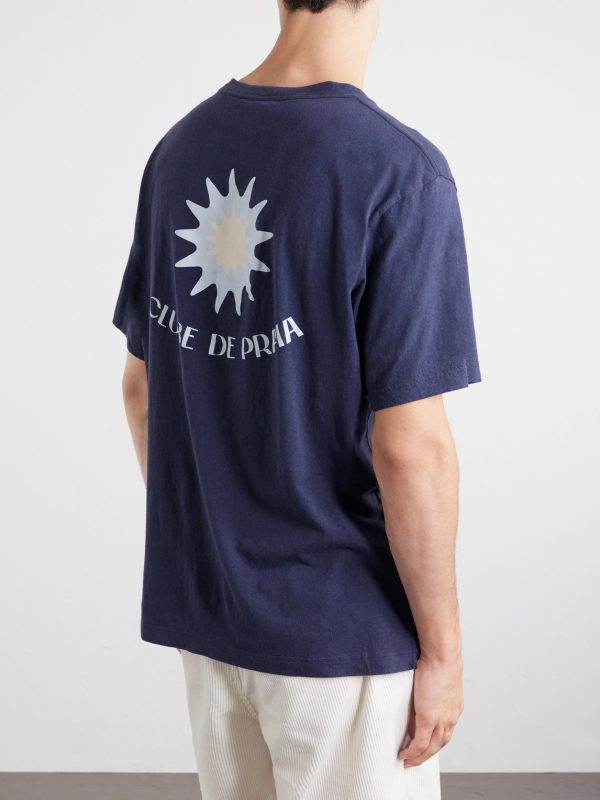 Dinis Clube de Praia Printed Cotton and Linen-Blend Jersey T-Shirt - BK Dinis Clube de Praia Printed Cotton and Linen-Blend Jersey T-Shirt - BK