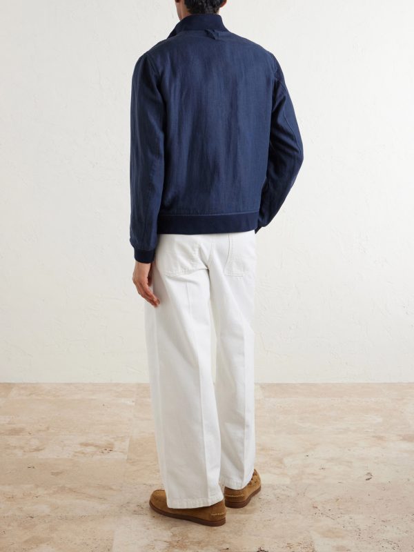Valstarino Linen Bomber Jacket - BK Valstarino Linen Bomber Jacket - BK