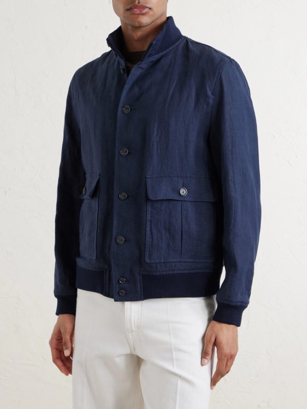 Valstarino Linen Bomber Jacket - FR Valstarino Linen Bomber Jacket - FR
