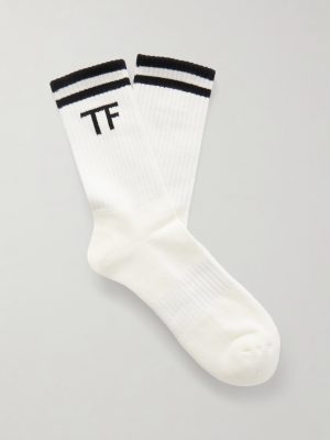 Ribbed Cotton-Blend Socks