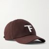 Leather-Trimmed Logo-Embroidered Cotton-Twill Baseball Cap