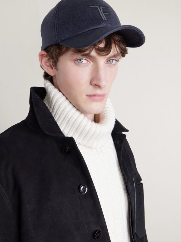 Leather-Trimmed Logo-Embroidered Cashmere Baseball Cap - CU