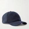 Leather-Trimmed Logo-Embroidered Cashmere Baseball Cap