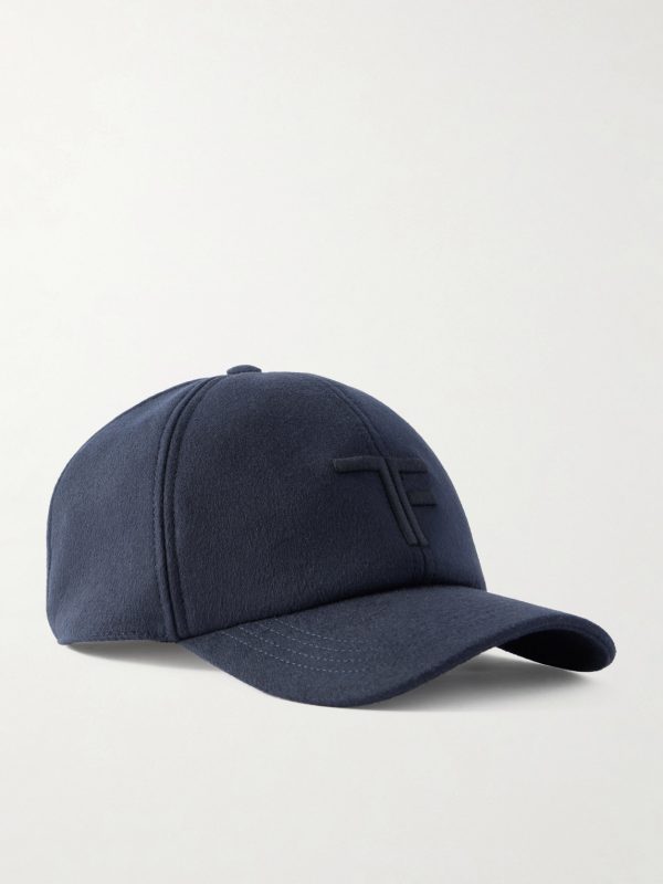 Leather-Trimmed Logo-Embroidered Cashmere Baseball Cap