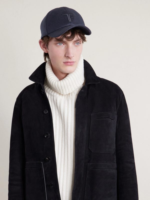 Leather-Trimmed Logo-Embroidered Cashmere Baseball Cap - OU